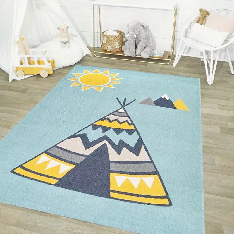 Simple Kids Bedroom Rug Multi Color Cartoon Animal Area Carpet Cotton Blend Pet Friendly Washable Rug Clearhalo 'Area Rug' 'Rug' 2208226