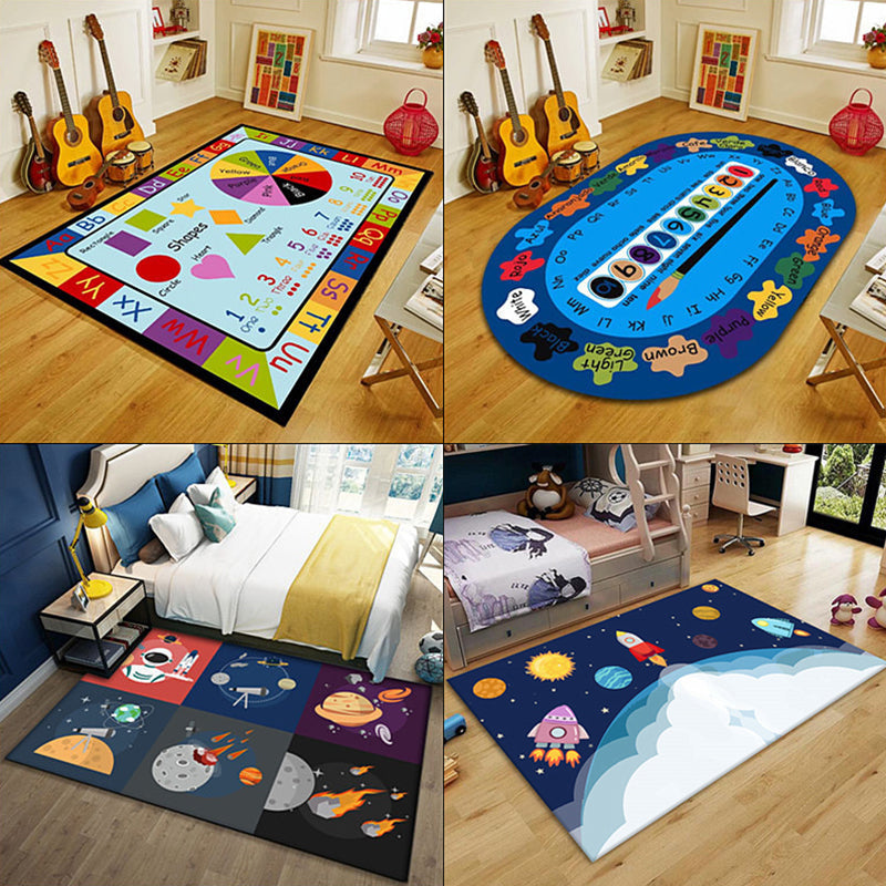 Multi-Color Childrens Room Rug Cute Cartoon Animal Print Carpet Polyster Pet Friendly Easy Care Area Rug Clearhalo 'Area Rug' 'Rug' 2208230