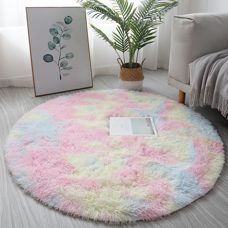 Casual Home Decor Rug Multi-Colored Tie Dye Pattern Carpet Faux Wool Washable Anti-Slip Backing Rug Yellow-Pink Clearhalo 'Area Rug' 'Casual' 'Rugs' Rug' 2208470