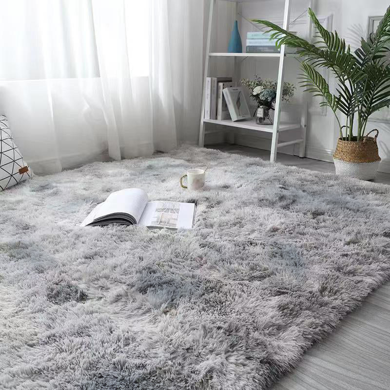 Casual Home Decor Rug Multi Colored Plain Area Rug Faux Fur Non-Slip Backing Easy Care Carpet Light Gray Clearhalo 'Area Rug' 'Casual' 'Rugs' Rug' 2208815