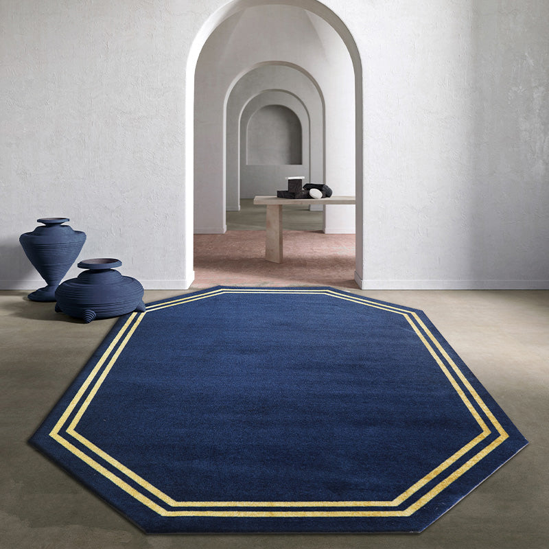 Irregular Shape Stripe Printed Rug Dark Blue Nordic Carpet Polyster Easy Care Pet Friendly Washable Rug for Living Room Clearhalo 'Area Rug' 'Rug' 2208972