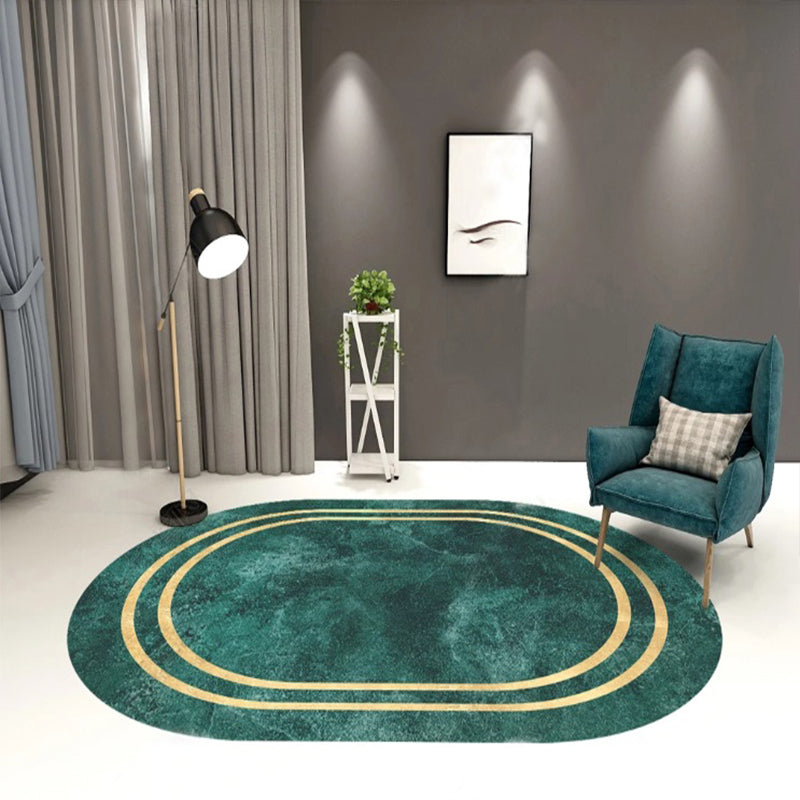 Multi Color Nordic Rug Synthetics Abstract Printed Area Rug Non-Slip Backing Pet Friendly Carpet for Decoration Green Clearhalo 'Area Rug' 'Rug' 2208981
