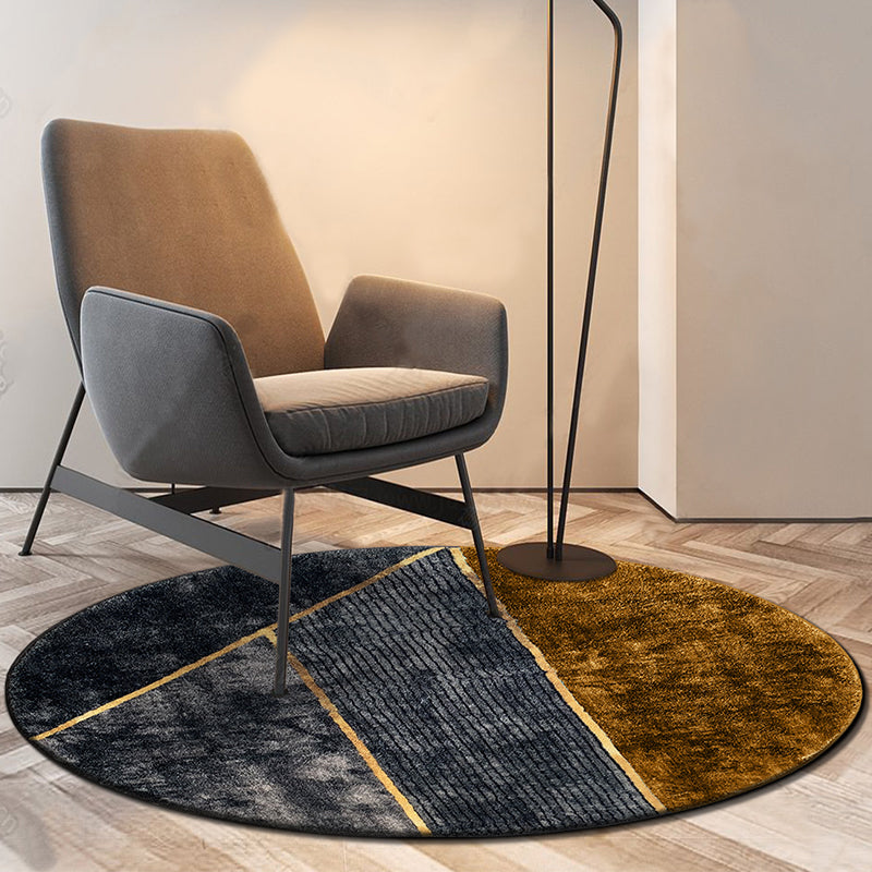 Multi Colored Minimalist Rug Cotton Blend Geometric Pattern Area Carpet Anti-Slip Machine Washable Rug for Decoration Gray-Yellow Clearhalo 'Area Rug' 'Rug' 2209036