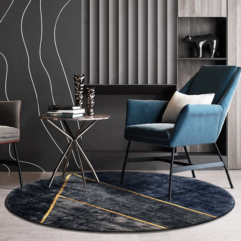 Multi Colored Minimalist Rug Cotton Blend Geometric Pattern Area Carpet Anti-Slip Machine Washable Rug for Decoration Gray-Blue Clearhalo 'Area Rug' 'Rug' 2209038