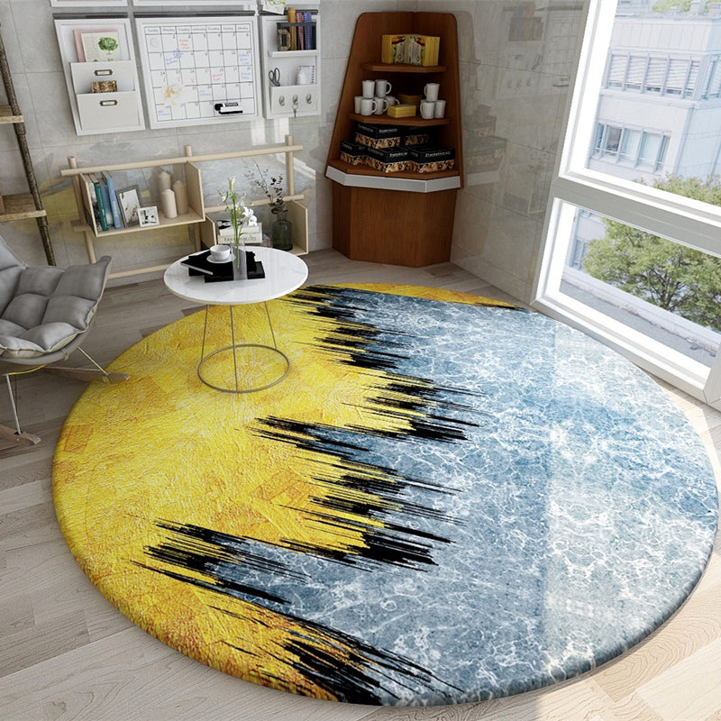 Multi Colored Abstract Print Rug Cotton Blend Scandinavian Area Carpet Pet Friendly Rug for Living Room Clearhalo 'Area Rug' 'Rug' 2209047