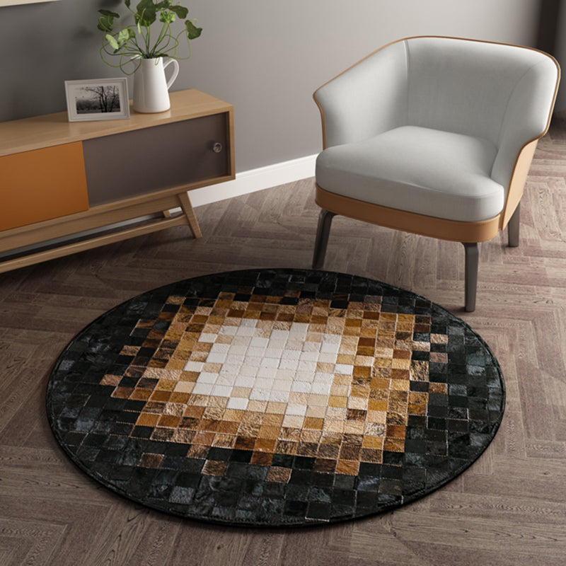 Rustic Look Geo Printed Rug Multi-Color Cowhide Indoor Rug Stain-Resistant Pet Friendly Carpet for Decoration Clearhalo 'Area Rug' 'Rug' 2213145