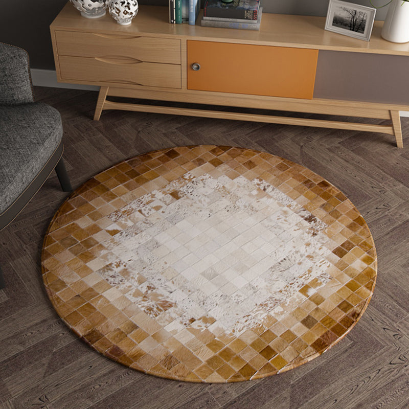 Rustic Look Geo Printed Rug Multi-Color Cowhide Indoor Rug Stain-Resistant Pet Friendly Carpet for Decoration Clearhalo 'Area Rug' 'Rug' 2213148