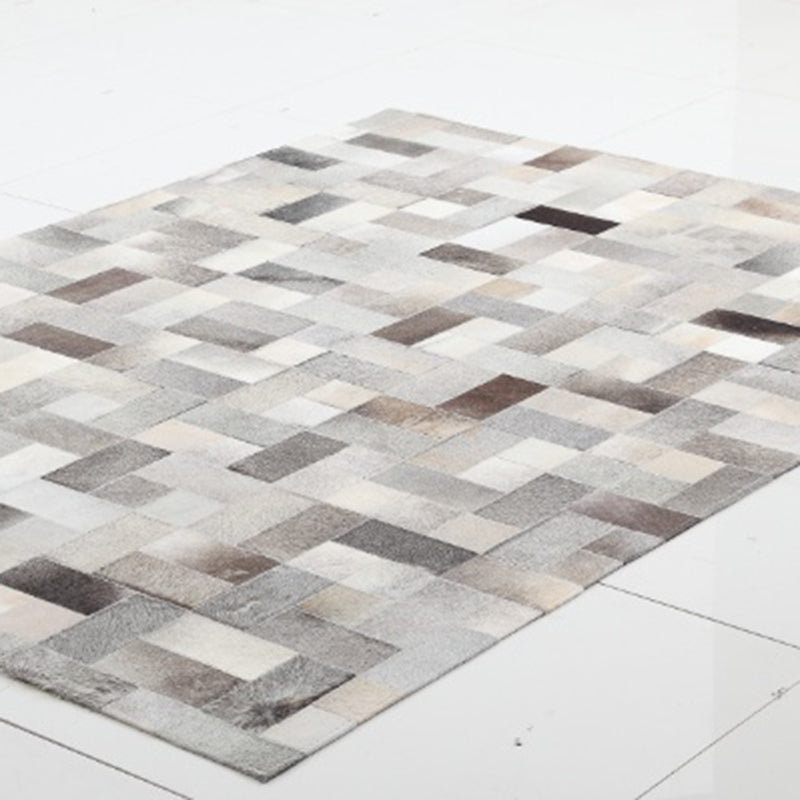 Glam Home Decoration Rug Multi Color Geo Patterned Area Carpet Cowhide Pet Friendly Stain-Resistant Rug Gray-Coffee Clearhalo 'Area Rug' 'Modern' 'Rugs' Rug' 2213251