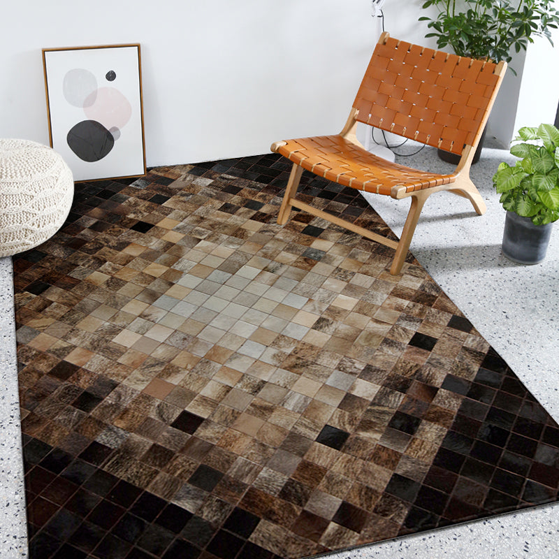 Multi-Color Living Room Rug Rustic Geometric Pattern Carpet Cowhide Handmade Pet Friendly Stain-Resistant Rug Clearhalo 'Area Rug' 'Rug' 2213262