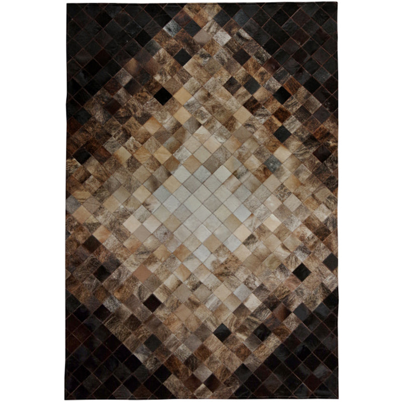 Multi-Color Living Room Rug Rustic Geometric Pattern Carpet Cowhide Handmade Pet Friendly Stain-Resistant Rug Black Clearhalo 'Area Rug' 'Rug' 2213266