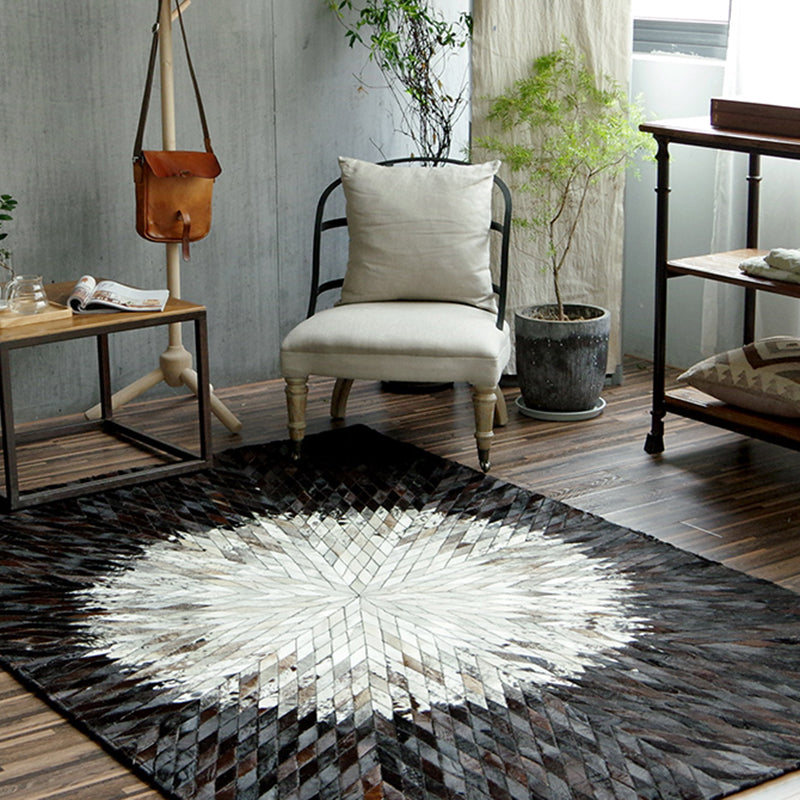 Luxe Living Room Rug Multicolor Geo Patterned Indoor Rug Cowhide Pet Friendly Stain-Resistant Carpet Clearhalo 'Area Rug' 'Rug' 2213271