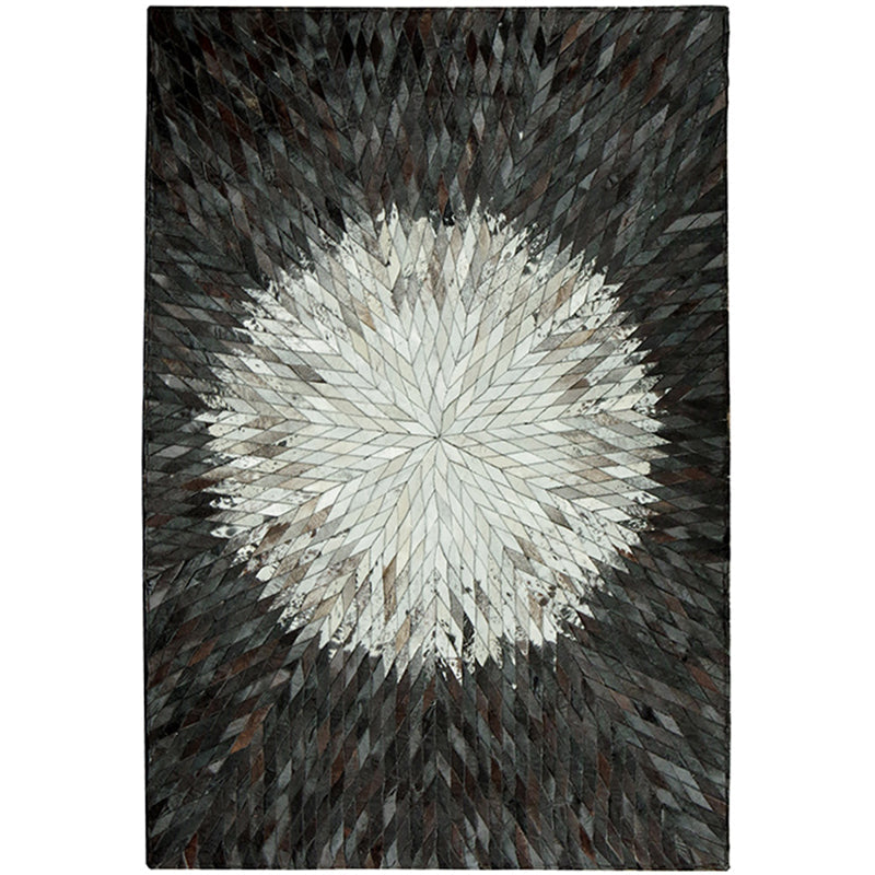 Luxe Living Room Rug Multicolor Geo Patterned Indoor Rug Cowhide Pet Friendly Stain-Resistant Carpet Black Clearhalo 'Area Rug' 'Rug' 2213273