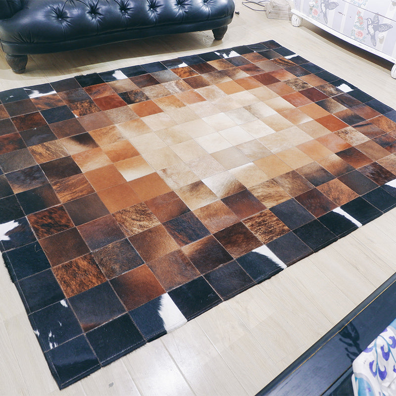 Industrial Plaid Patterned Rug Multi-Color Cowhide Indoor Rug Stain-Resistant Pet Friendly Area Carpet for Parlor Clearhalo 'Area Rug' 'Rug' 2213289