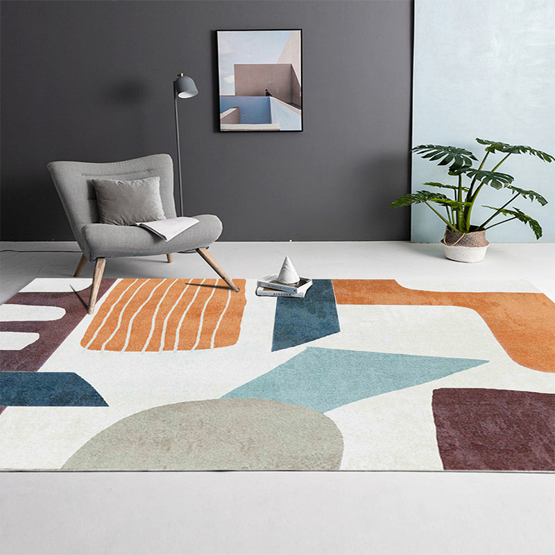 Luxury Abstract Printed Rug Multicolor Polyster Area Rug Non-Slip Backing Easy Care Carpet for Room Clearhalo 'Area Rug' 'Rug' 2213445