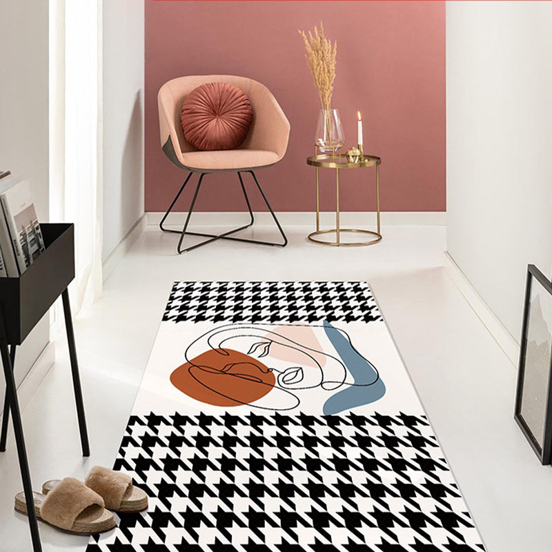 Multi-Color Houndstooth Print Rug Blended Trendy Area Carpet Stain-Resistant Washable Pet Friendly Rug for Bedroom Clearhalo 'Area Rug' 'Rug' 2213477