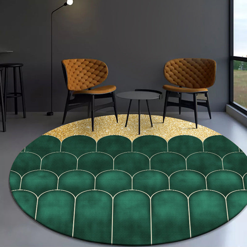 Blackish Green Abstract Pattern Rug Synthetics Simple Area Carpet Anti-Slip Backing Machine Washable Rug for Decor Clearhalo 'Area Rug' 'Rug' 2213584