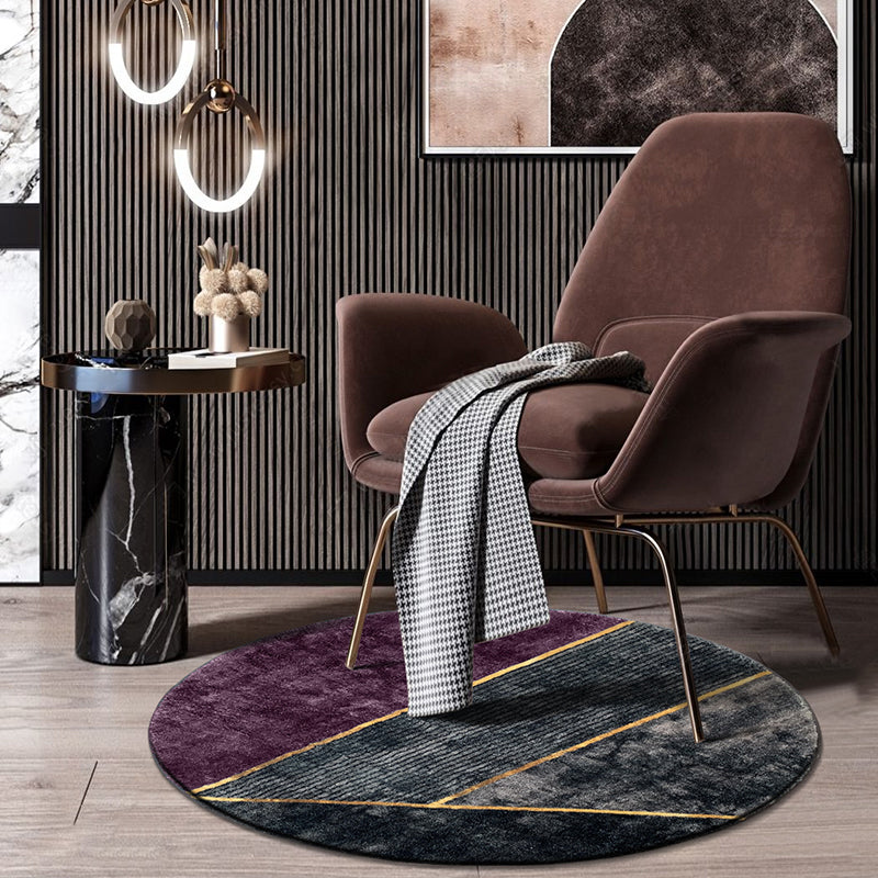 Unique Modern Rug Multi Colored Geometric Printed Carpet Non-Slip Backing Washable Rug for Living Room Gray-Purple Clearhalo 'Area Rug' 'Rug' 2213597