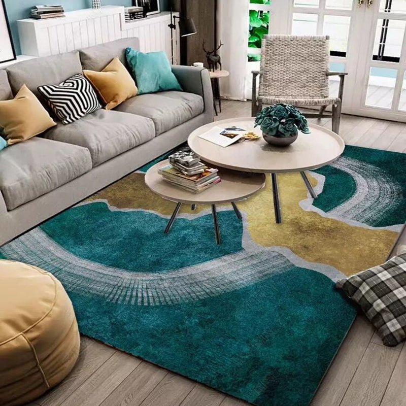 Living Room Rug Western Abstract Pattern Carpet Polypropylene Rug Dark Green Clearhalo 'Area Rug' 'Rug' 2213691