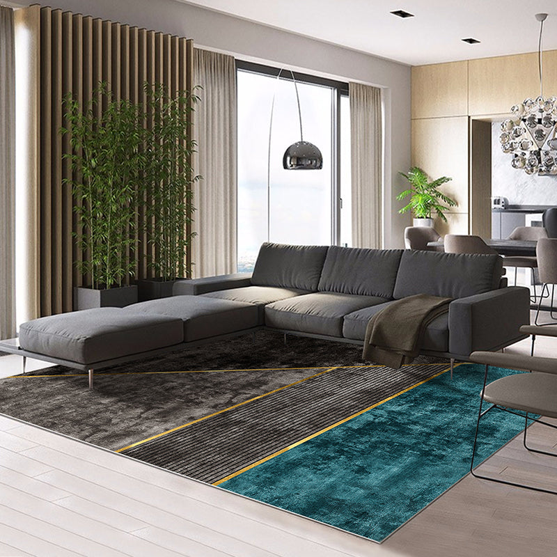 Modern Home Decoration Rug Multi Colored Geometric Pattern Indoor Rug Cotton Blend Non-Slip Pet Friendly Carpet Gray-Green Clearhalo 'Area Rug' 'Rug' 2213846