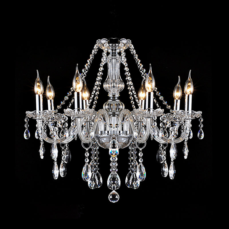 Clear Crystal Candelabra Chandelier Light Modern 6/8 Lights Hanging Ceiling Light for Living Room Clearhalo 'Ceiling Lights' 'Chandeliers' 'Clear' 'Industrial' 'Modern Chandeliers' 'Modern' 'Tiffany' 'Traditional Chandeliers' Lighting' 221386