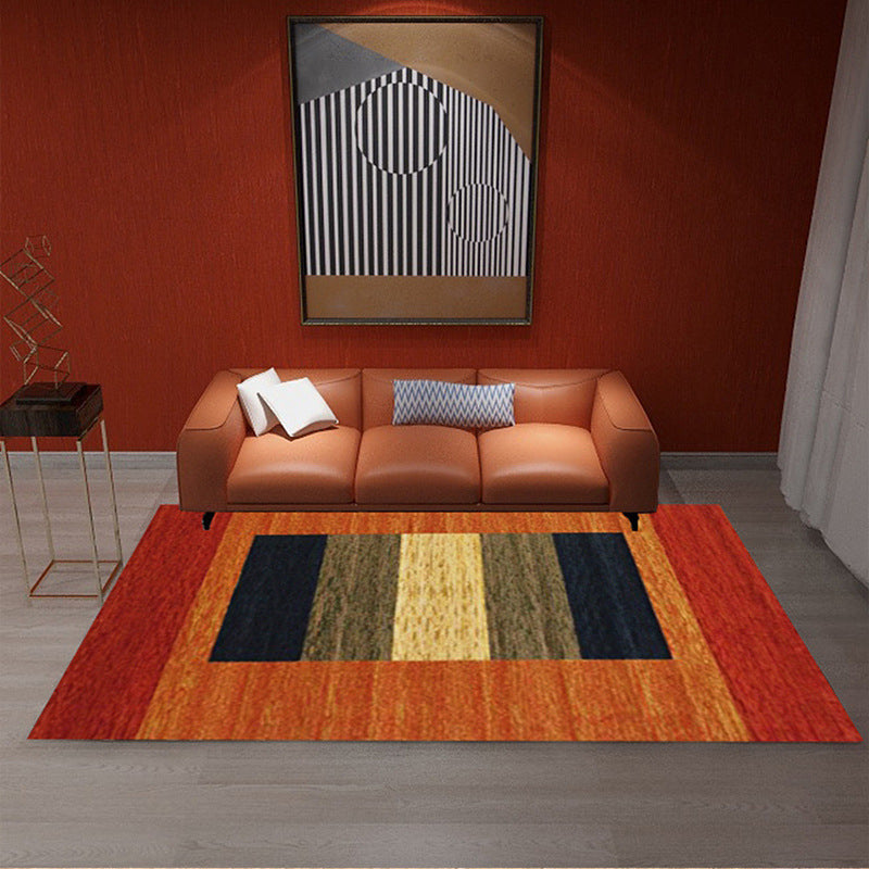 Minimalist Geometric Printed Rug Multicolor Polypropylene Area Carpet Anti-Slip Backing Pet Friendly Rug for Decor Orange-Blue Clearhalo 'Area Rug' 'Rug' 2213912