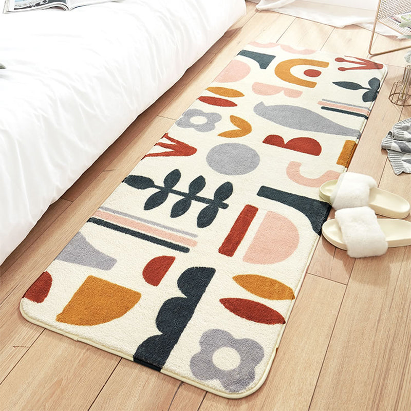 Trendy Plant Pattern Rug Multi-Color Lamb Wool Indoor Rug Anti-Slip Backing Easy Care Carpet for Decoration Clearhalo 'Area Rug' 'Modern' 'Rugs' Rug' 2214004