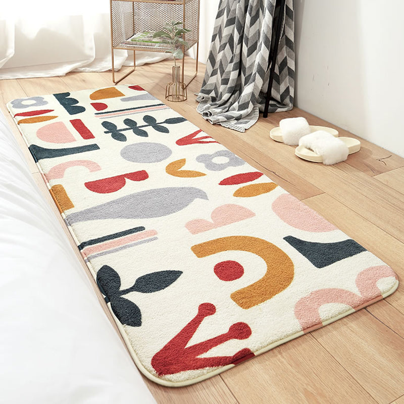 Trendy Plant Pattern Rug Multi-Color Lamb Wool Indoor Rug Anti-Slip Backing Easy Care Carpet for Decoration Beige Clearhalo 'Area Rug' 'Modern' 'Rugs' Rug' 2214006