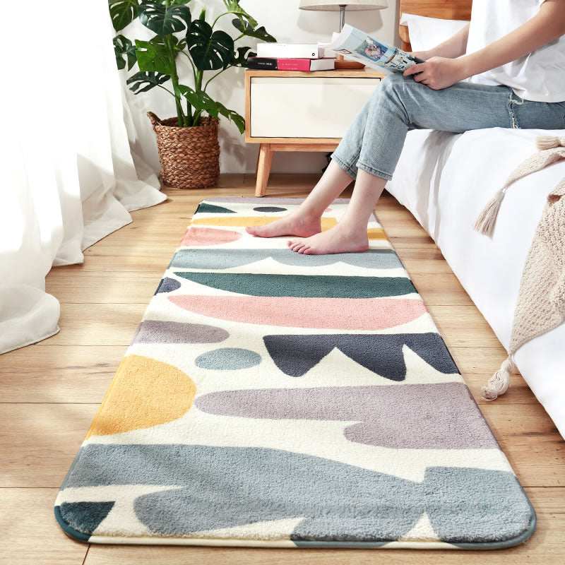 Trendy Plant Pattern Rug Multi-Color Lamb Wool Indoor Rug Anti-Slip Backing Easy Care Carpet for Decoration Clearhalo 'Area Rug' 'Modern' 'Rugs' Rug' 2214007