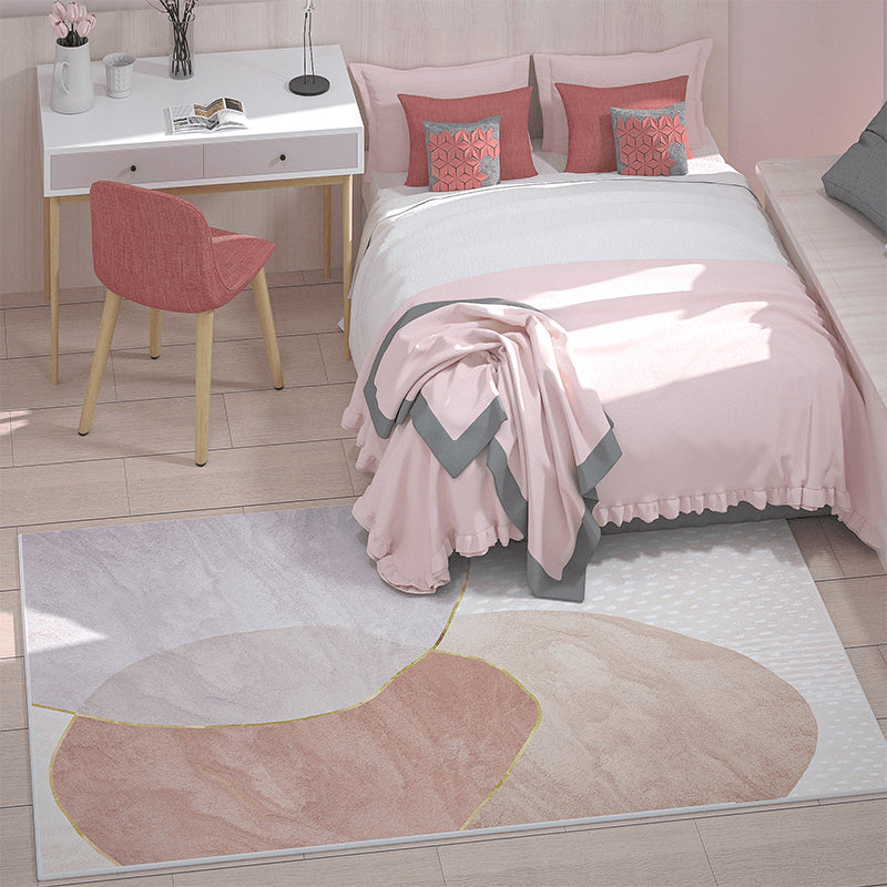 Western Bedroom Rug Multi-Color Colorblocked Indoor Rug Blended Environmental Anti-Slip Backing Carpet Pearl Pink Clearhalo 'Area Rug' 'Rug' 2214058