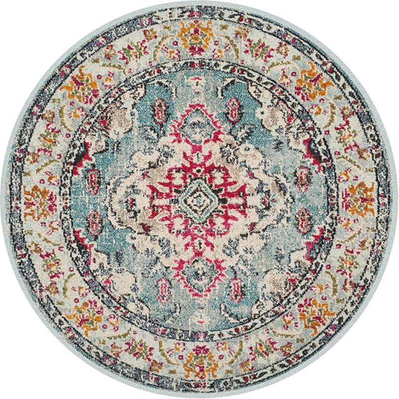 Vintage Multi Color Boho Rug Polyster Southwestern Print Indoor Rug Non-Slip Backing Washable Carpet for Living Room Light Blue Clearhalo 'Area Rug' 'Bohemian' 'Rugs' Rug' 2214089