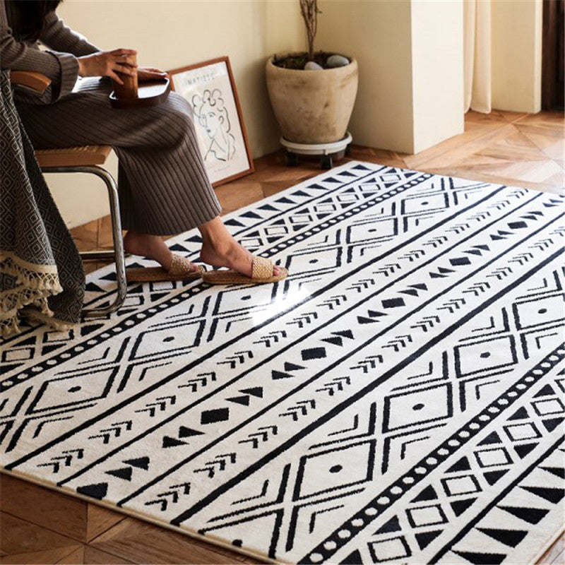 Tribal Decoration Rug Multi Colored Southwestern Pattern Area Carpet Polyster Anti-Slip Backing Machine Washable Rug Black Clearhalo 'Area Rug' 'Bohemian' 'Rugs' Rug' 2214120