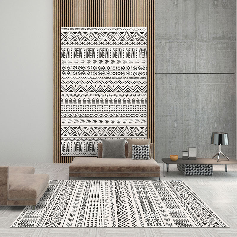 Beige Moroccan Rug Polypropylene Stripe Pattern Indoor Rug Anti-Slip Backing Stain-Resistant Washable Rug for Room Clearhalo 'Area Rug' 'Rugs' 'Southwestern' Rug' 2214154