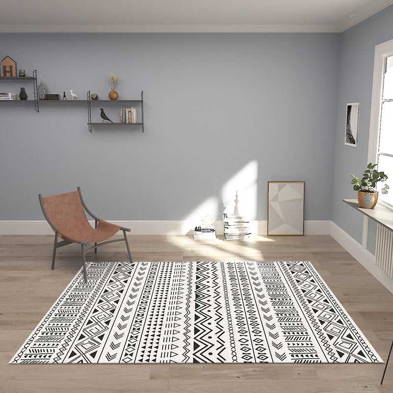 Beige Moroccan Rug Polypropylene Stripe Pattern Indoor Rug Anti-Slip Backing Stain-Resistant Washable Rug for Room Clearhalo 'Area Rug' 'Rugs' 'Southwestern' Rug' 2214155