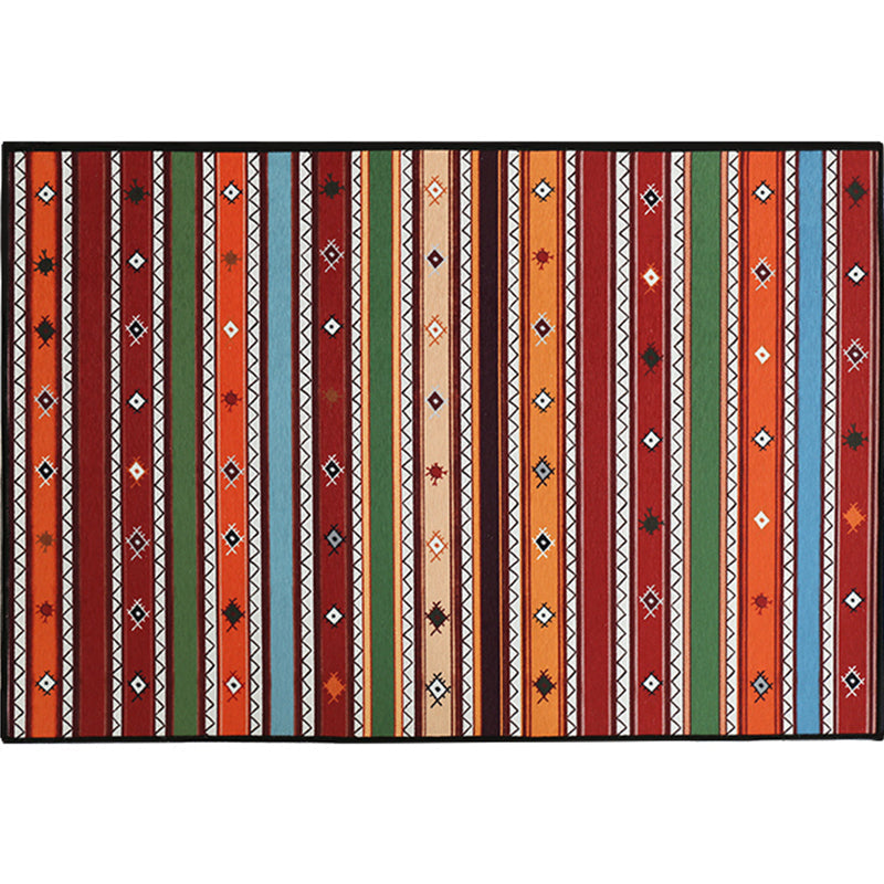 Vintage Geometric Printed Rug Multi Colored Polyster Carpet Anti-Slip Backing Washable Rug for Home Decoration Orange-Red Clearhalo 'Area Rug' 'Bohemian' 'Rugs' Rug' 2214175