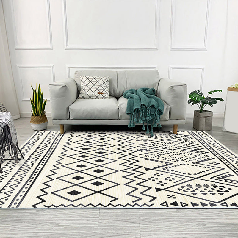 Southwestern Living Room Rug Multi-Color Geo Patterned Carpet Anti-Slip Pet Friendly Washable Indoor Rug Beige Clearhalo 'Area Rug' 'Bohemian' 'Rugs' Rug' 2214186