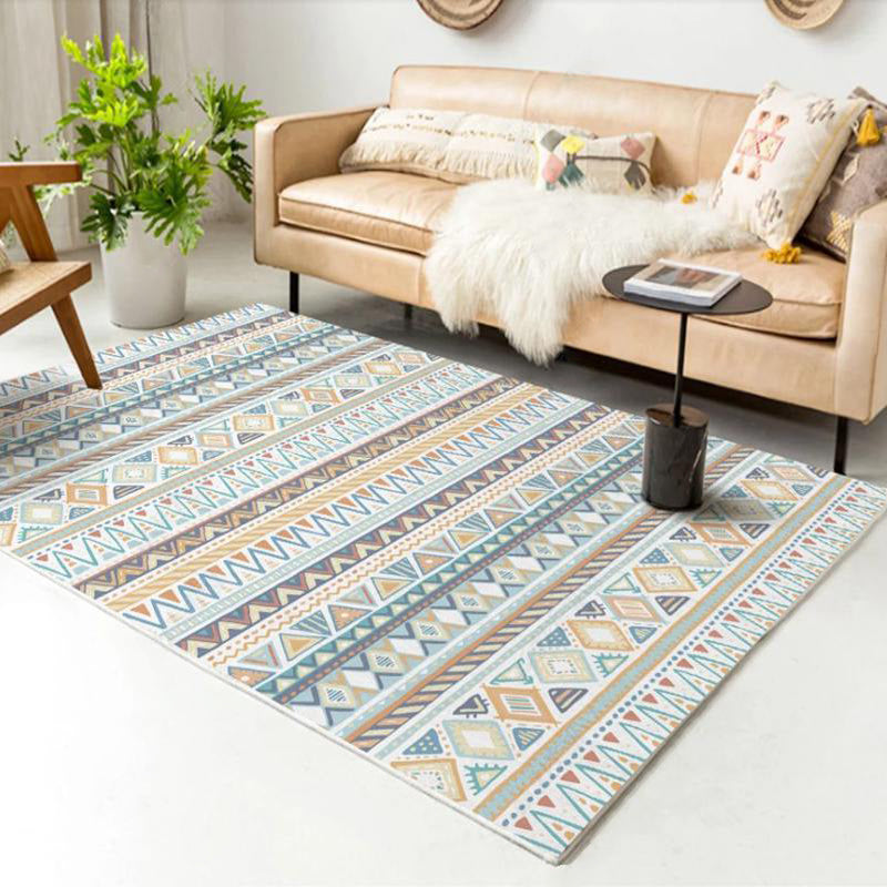 Vintage Parlor Rug Multicolor Geometric Pattern Area Rug Polypropylene Pet Friendly Non-Slip Backing Carpet Light Blue Clearhalo 'Area Rug' 'Bohemian' 'Rugs' Rug' 2214328