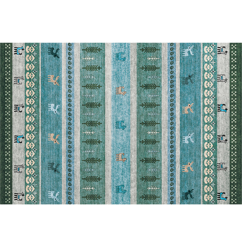 Moroccan Geo Printed Rug Multicolored Synthetics Area Rug Non-Slip Pet Friendly Indoor Rug for Living Room Green Clearhalo 'Area Rug' 'Bohemian' 'Moroccan' 'Rugs' Rug' 2214374