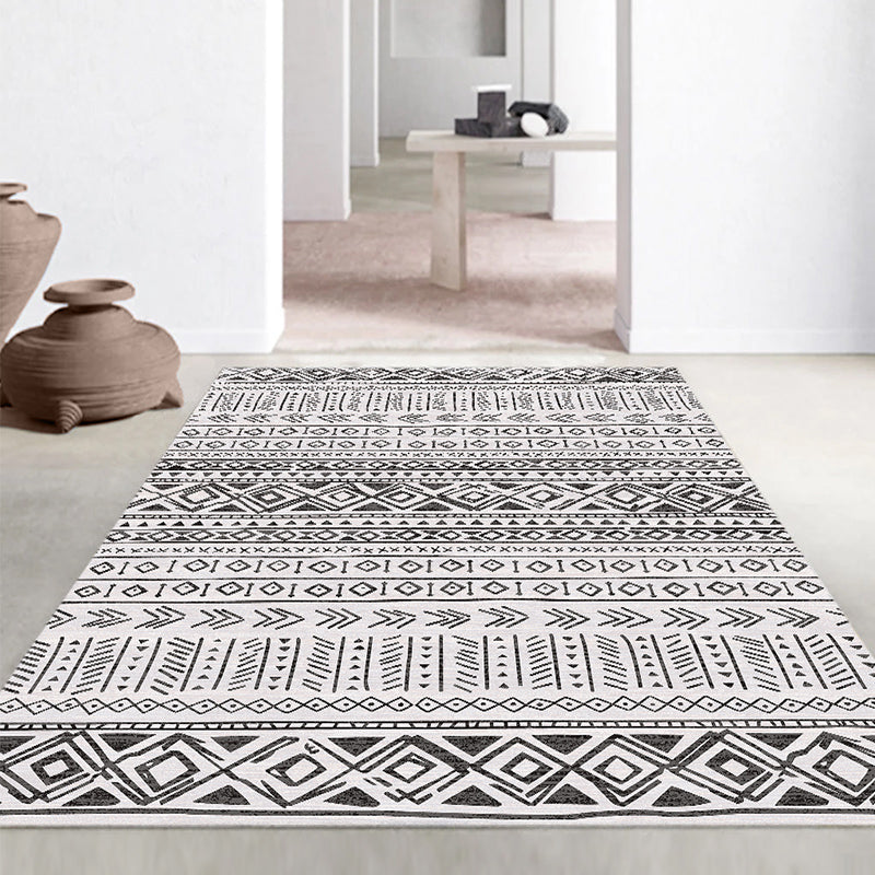 Simple Boho Rug Multi Color Geo Printed Area Rug Pet Friendly Washable Anti-Slip Backing Carpet for Room Black Clearhalo 'Area Rug' 'Bohemian' 'Rugs' Rug' 2214434