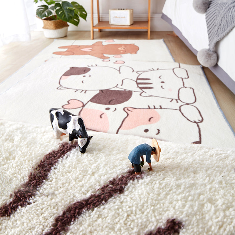 Cute Calming Rug Multi Colored Cartoon Animal Print Indoor Rug Non-Slip Machine Washable Carpet for Kids Room Clearhalo 'Area Rug' 'Rug' 2214449