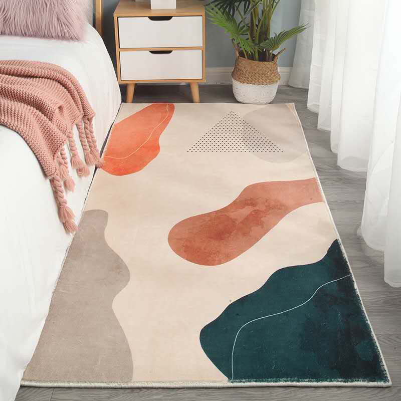 Relaxing Abstract Printed Rug Multi-Colored Lamb Wool Carpet Non-Slip Backing Pet Friendly Washable Rug for Room Light Brown Clearhalo 'Area Rug' 'Rug' 2214474