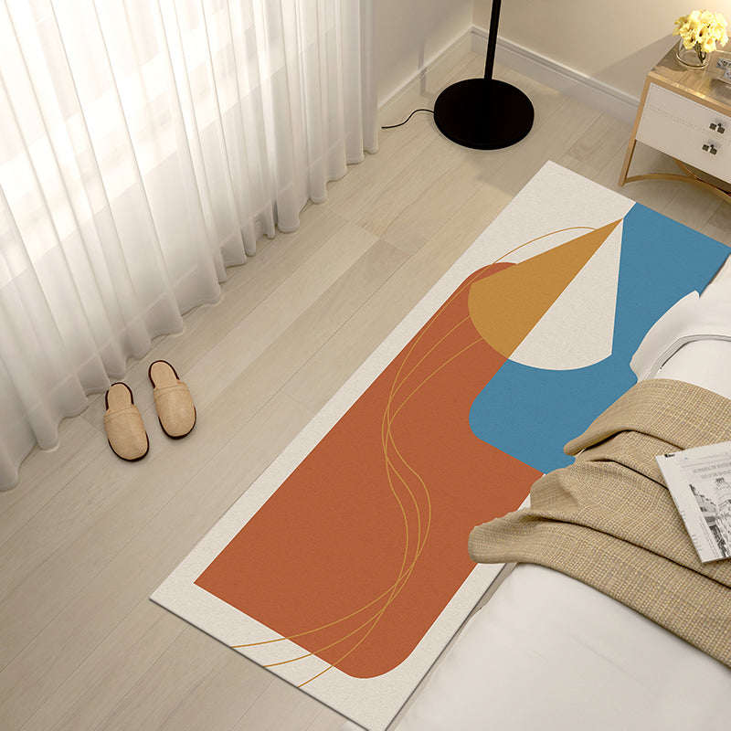 Modern Abstract Print Rug Multi Colored Polyster Area Carpet Anti-Slip Backing Machine Washable Rug for Bedroom Clearhalo 'Area Rug' 'Rug' 2214490
