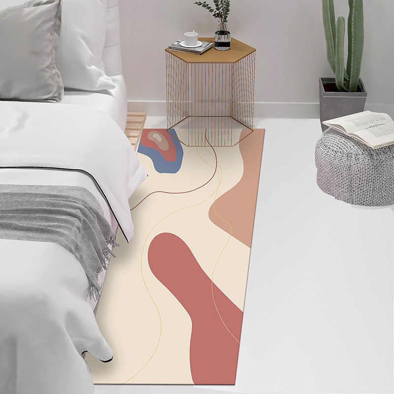 Modern Abstract Print Rug Multi Colored Polyster Area Carpet Anti-Slip Backing Machine Washable Rug for Bedroom Clearhalo 'Area Rug' 'Rug' 2214492