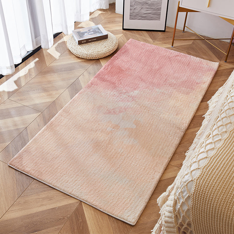 Multicolor Home Decoration Rug Simple Ombre Indoor Rug Polyster Pet Friendly Washable Anti-Slip Carpet Pink Clearhalo 'Area Rug' 'Modern' 'Rugs' Rug' 2214553