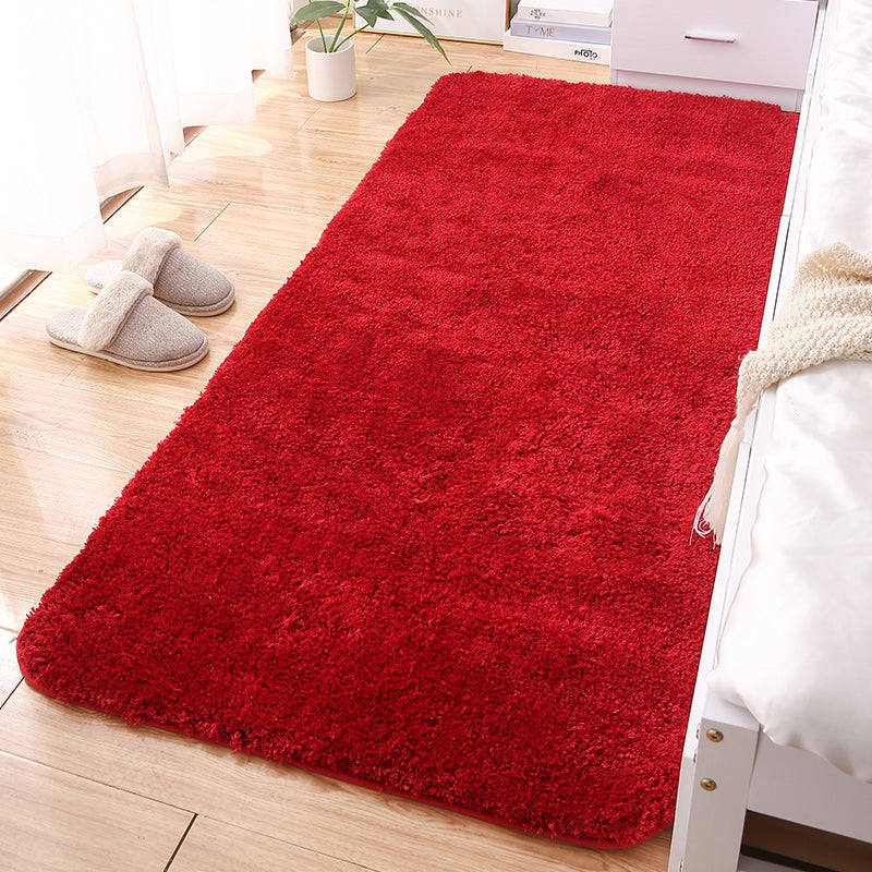 Minimalist Plain Rug Multi Color Polypropylene Area Rug Anti-Slip Machine Washable Carpet for Home Decoration Burgundy Clearhalo 'Area Rug' 'Casual' 'Rugs' Rug' 2214705