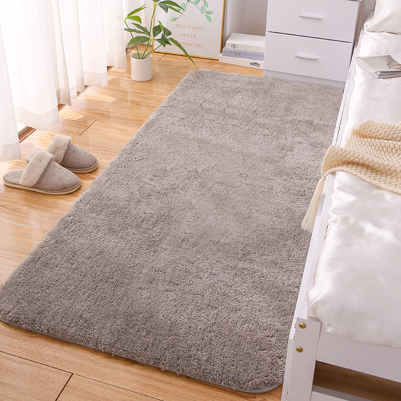 Minimalist Plain Rug Multi Color Polypropylene Area Rug Anti-Slip Machine Washable Carpet for Home Decoration Smoke Gray Clearhalo 'Area Rug' 'Casual' 'Rugs' Rug' 2214706