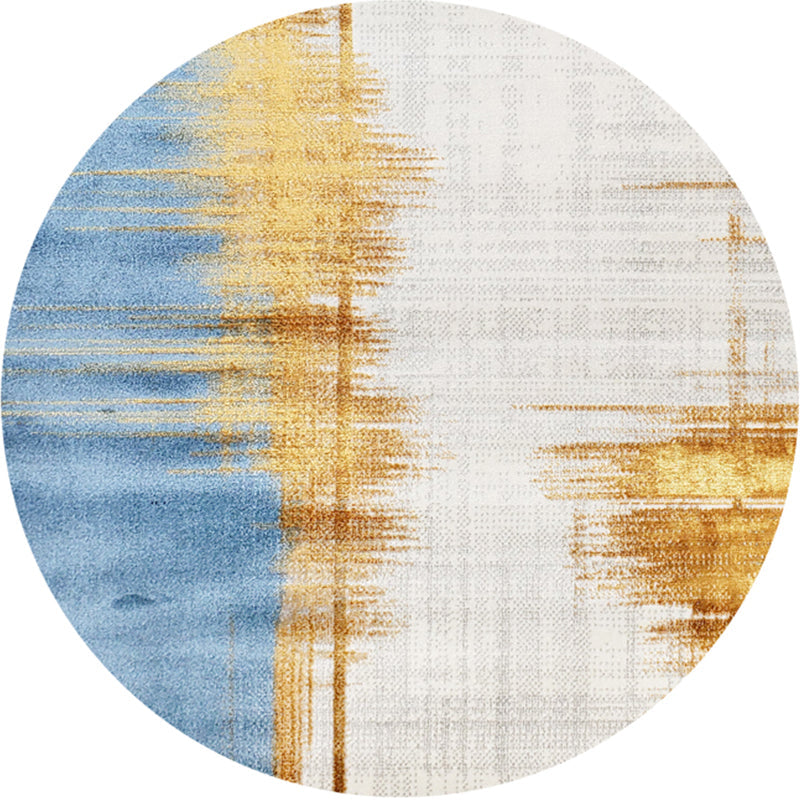 Cyberpunk Bedroom Rug Multi Color Abstract Pattern Area Carpet Polypropylene Pet Friendly Non-Slip Rug White-Gold Clearhalo 'Area Rug' 'Rug' 2214848