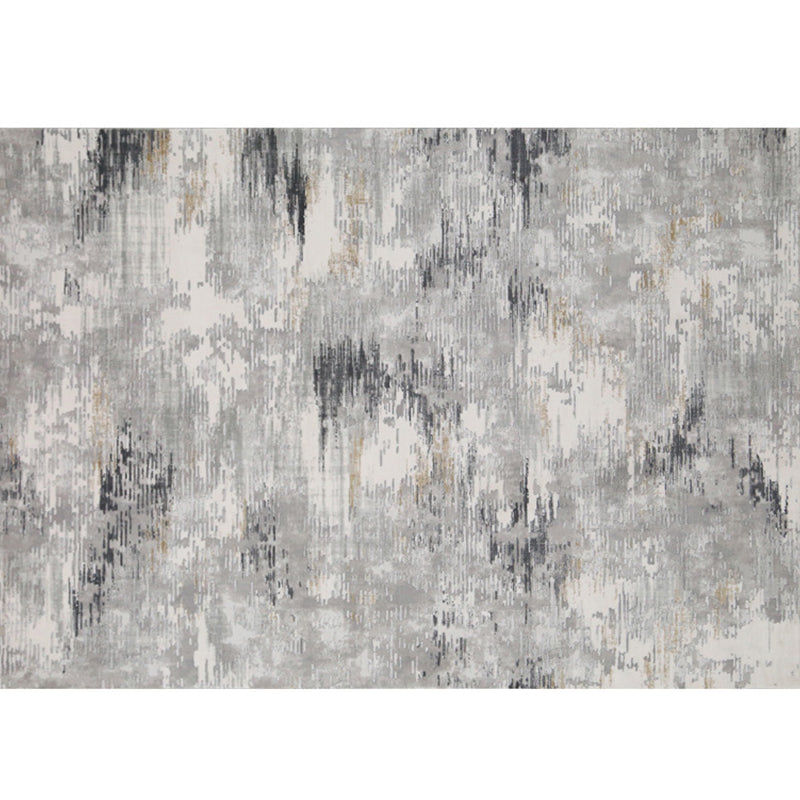 Luxury Living Room Rug Multi Colored Abstract Printed Area Carpet Synthetics Non-Slip Backing Stain-Resistant Rug Light Gray-Black Clearhalo 'Area Rug' 'Rug' 2215175