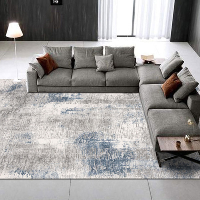 Multi Color Modern Rug Cotton Blend Abstract Print Carpet Non-Slip Backing Machine Washable Indoor Rug for Home Light Gray Clearhalo 'Area Rug' 'Rug' 2215205