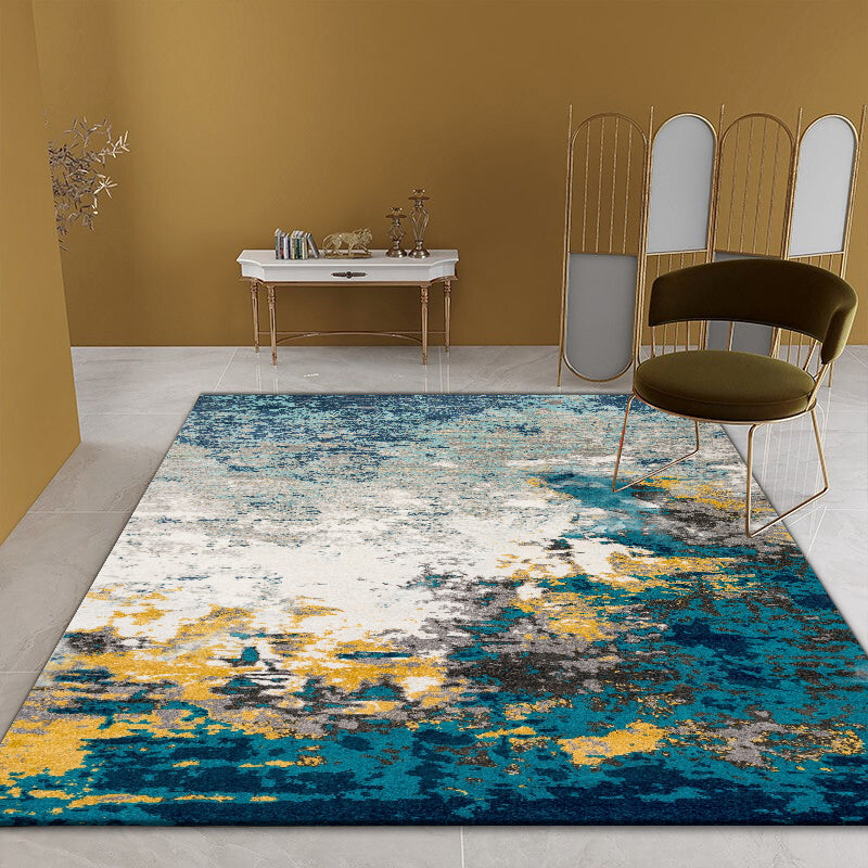 Modern Abstract Patterned Rug Multi-Color Cotton Blend Area Rug Anti-Slip Backing Washable Carpet for Decor Clearhalo 'Area Rug' 'Rug' 2215359