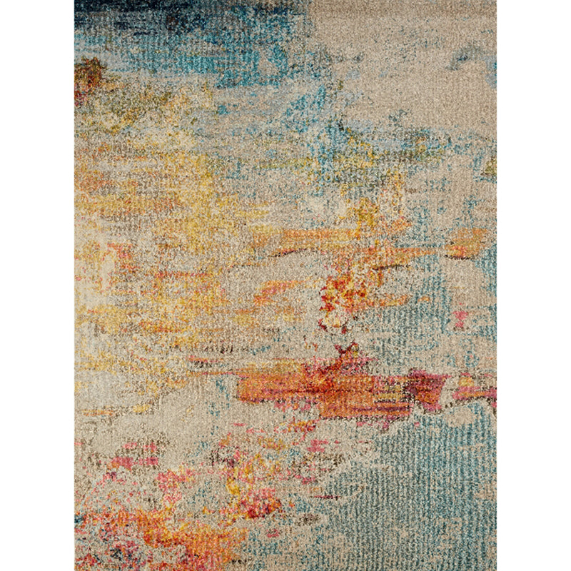 Creative Abstract Pattern Rug Multicolor Cotton Blend Area Carpet Non-Slip Machine Washable Indoor Rug for Decoration Blue-Yellow Clearhalo 'Area Rug' 'Rug' 2215368